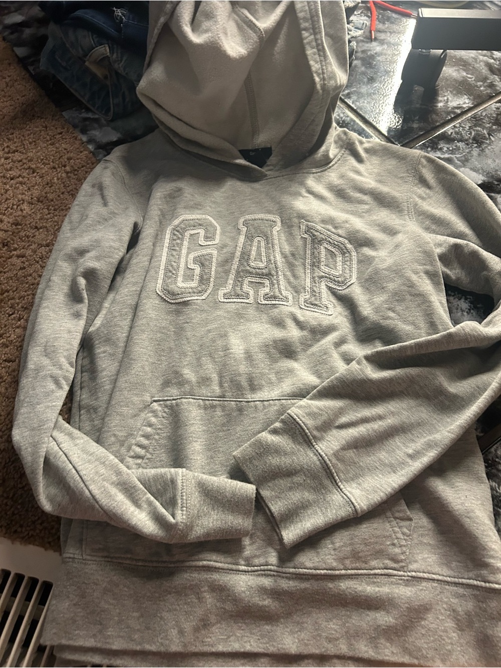 Small GAP Light Gray Hooded Pullover